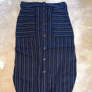 Gap linen button front midi skirt 4 $49 Black